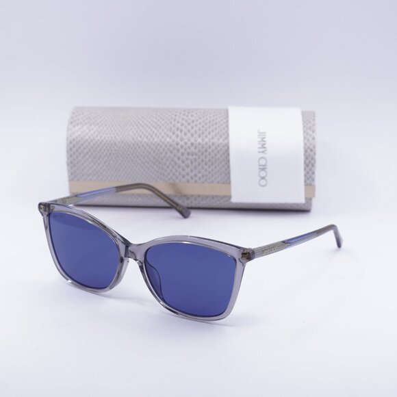 Jimmy Choo BA/G/S 0KB7KU Cat Eye Sunglasses - Transparent Grey/Blue - Picture 7 of 10